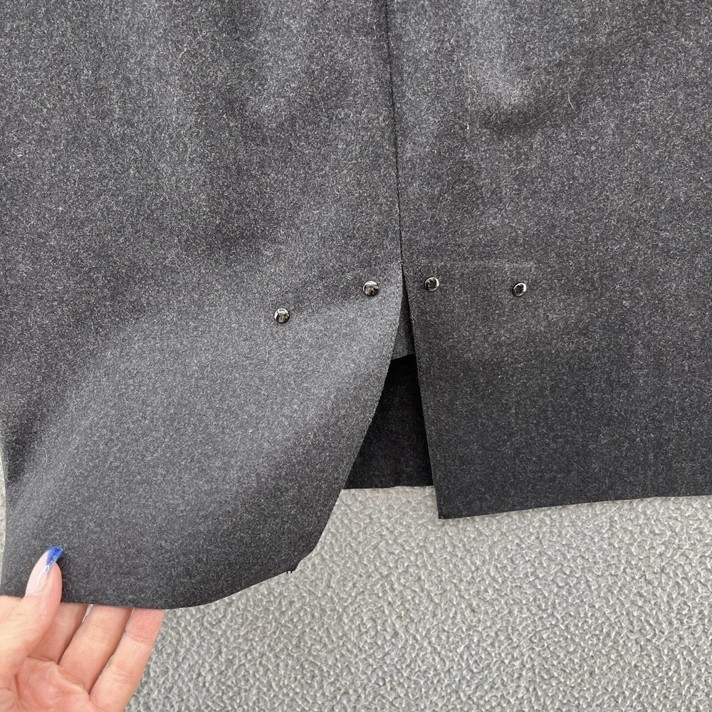 Per Se Skirt Womens 4 Gray Felt Wool Cashmere‎ Straight Pencil Retro Wiggle